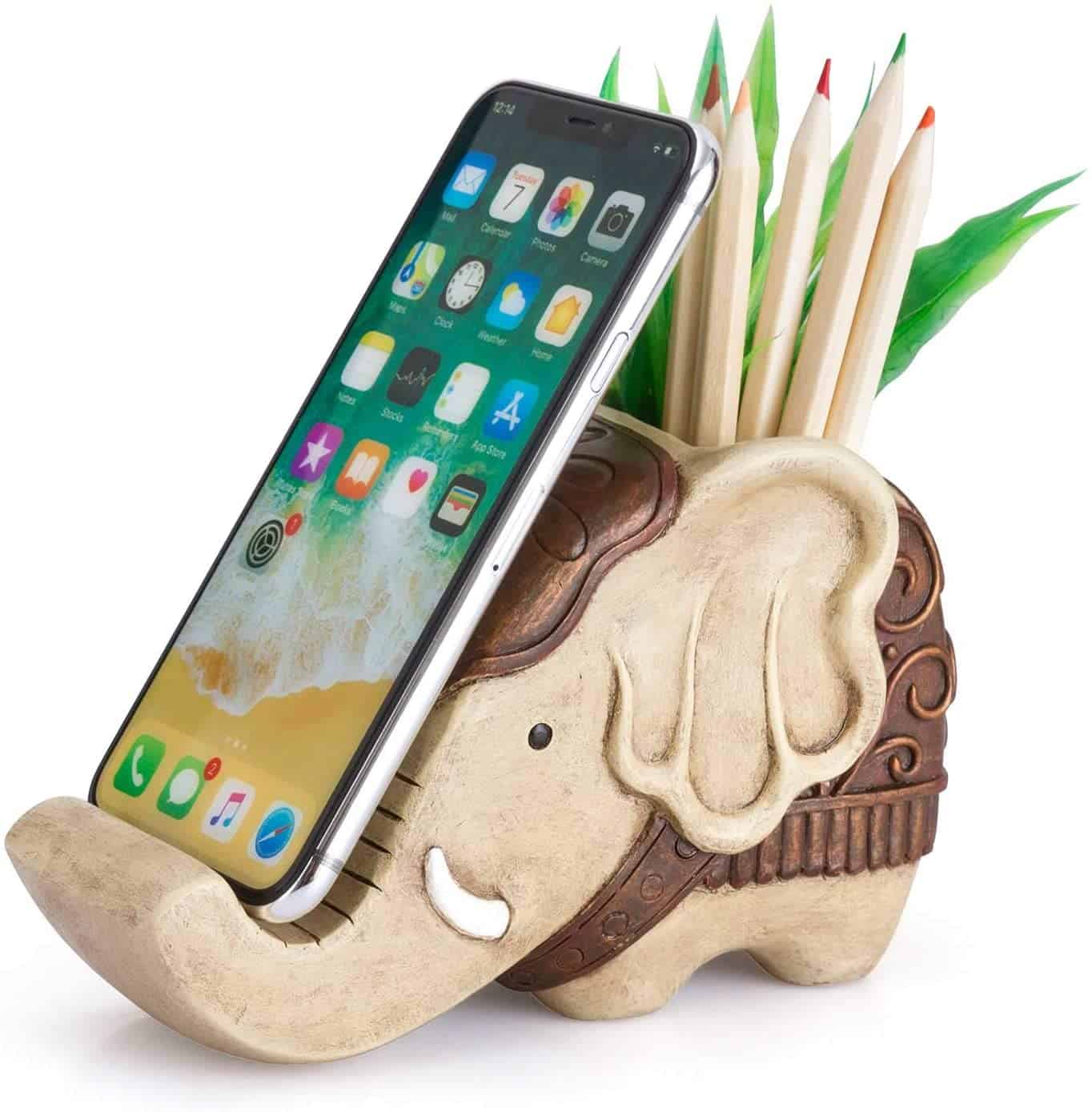 Elephant Phone and Pen Holder, Gift Ideas for Coworkers