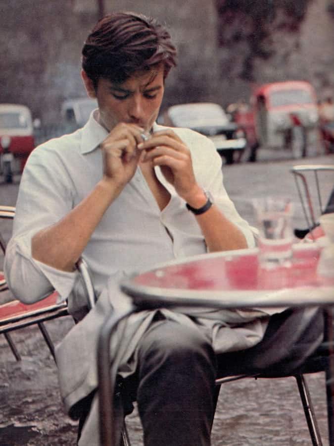Alain Delon in a Casual Shirt & Tailored Trousers Combination