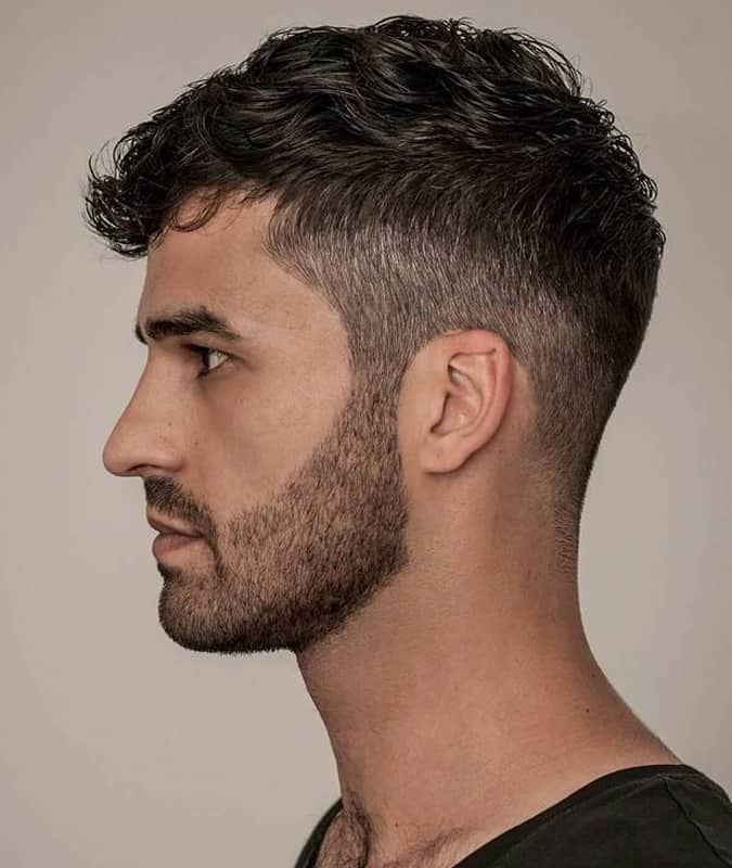 Men's wavy fade hairstyle