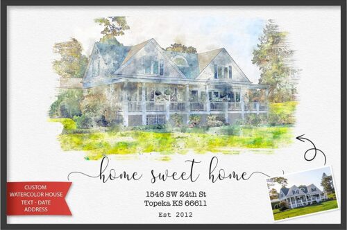 Customized House Watercolor Painting