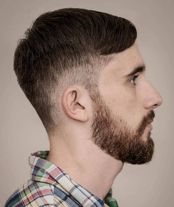 Drop Fade Haircut With Short Side Parting