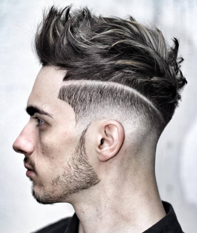 Drop Fade Haircut With Quiff