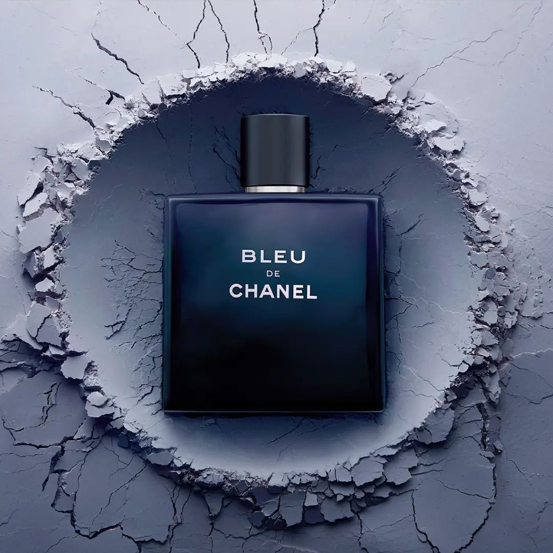 crater on the wall made by a bottle of Blue De Chanel