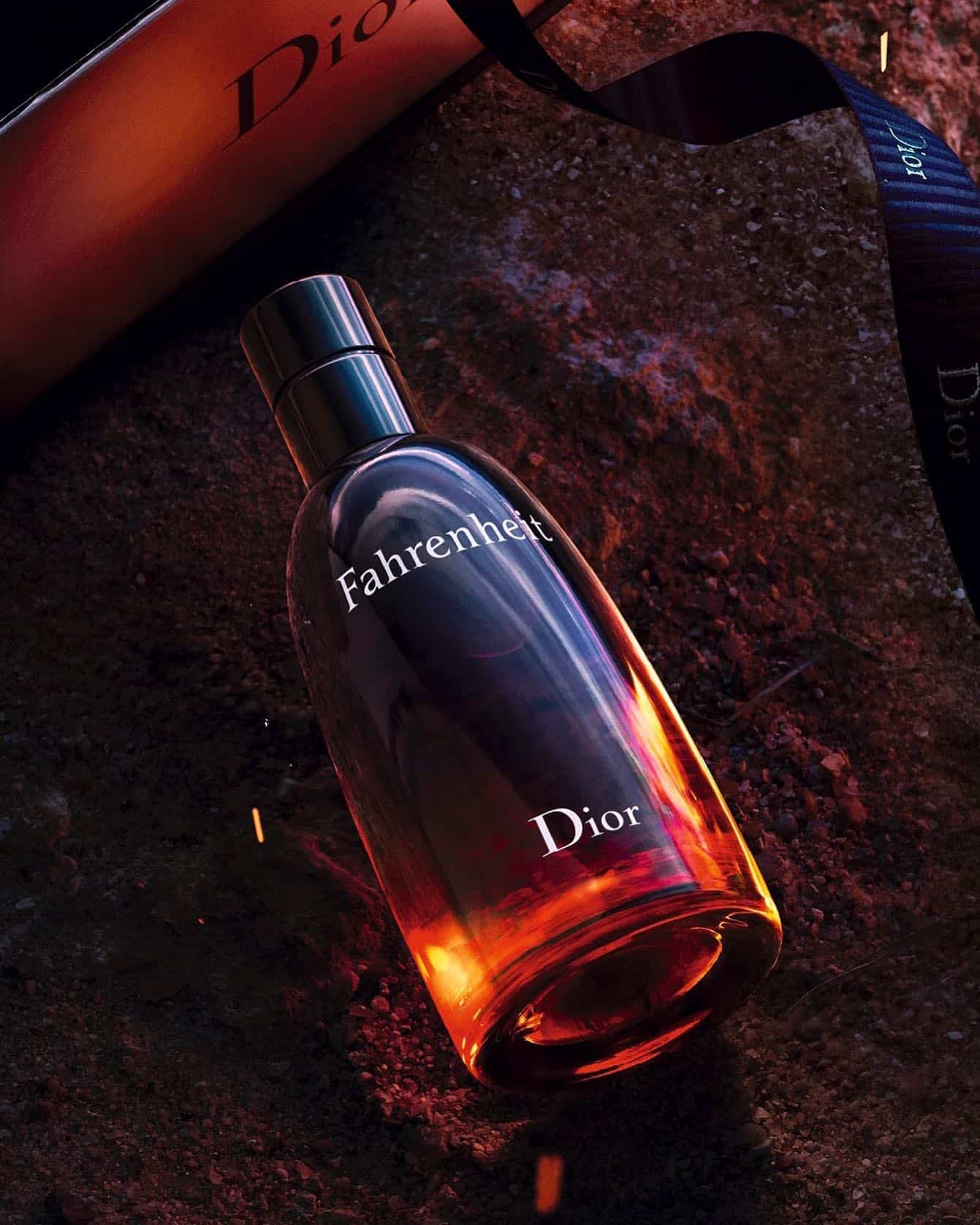 a bottle of dior fahrenheit on the ground