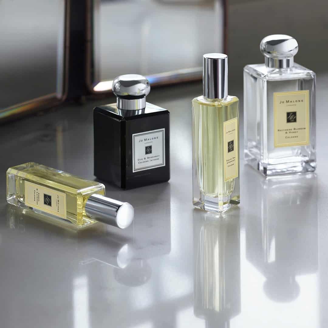 a collection of jomalone colognes