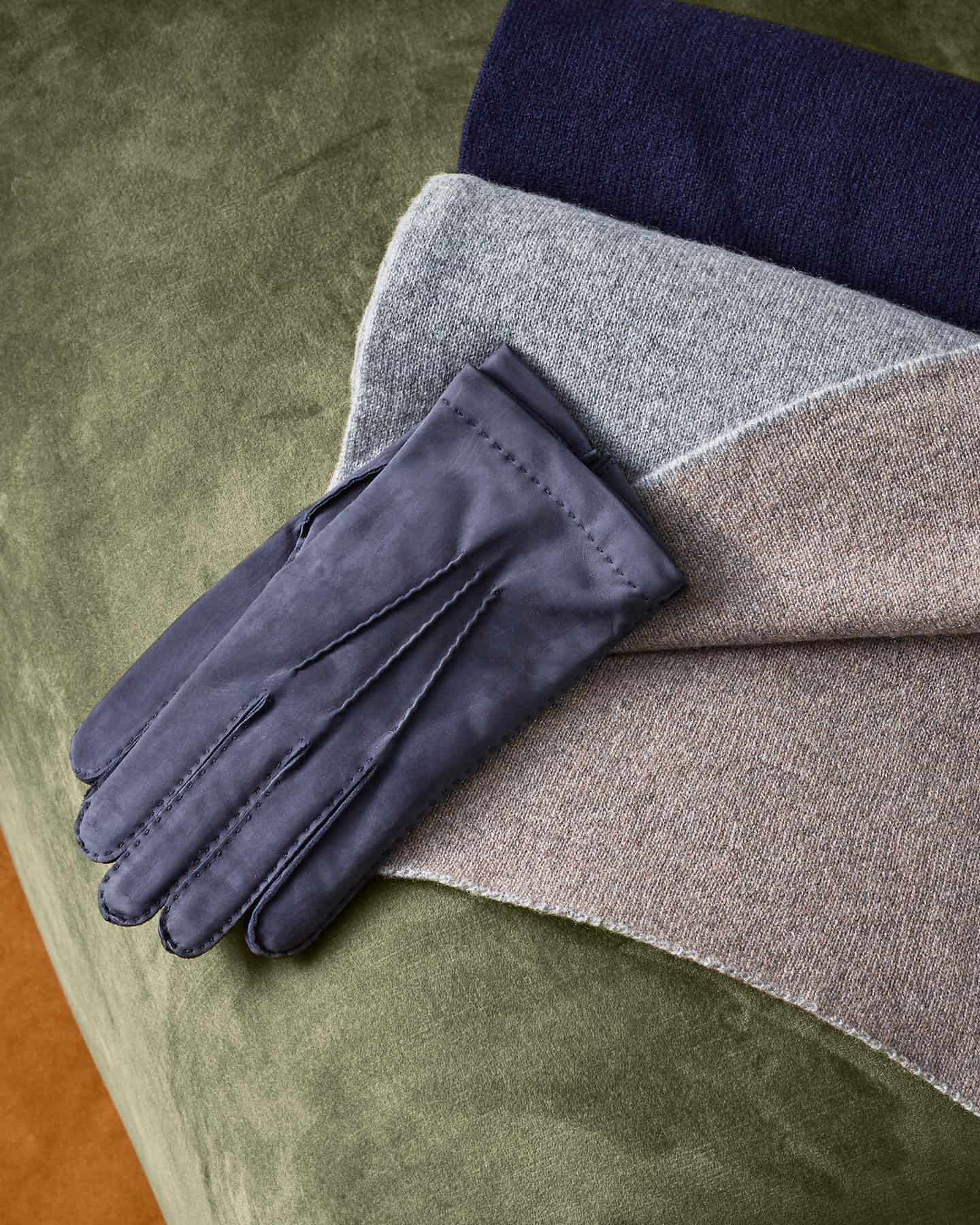 a cashmere lined leather gloves by luca faloni