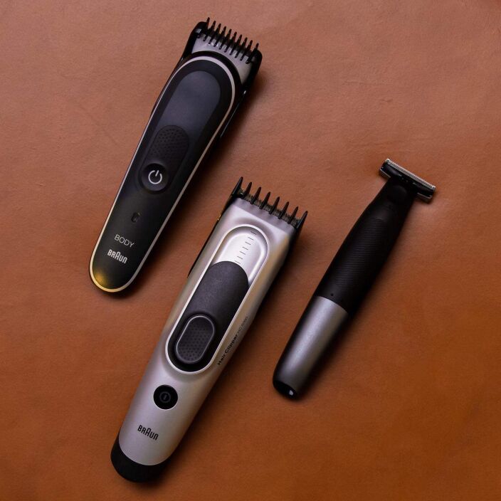 a collection of clippers and trimmers by braun
