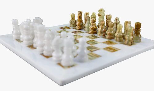 Lavish Chess Sets Handmade Staunton Marble Chess Board Set