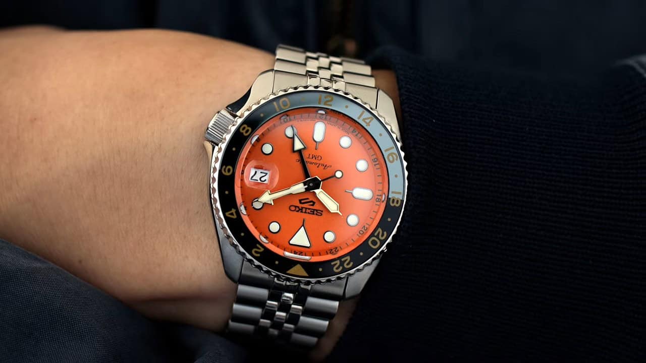 Wearing the Seiko 5 GMT watch